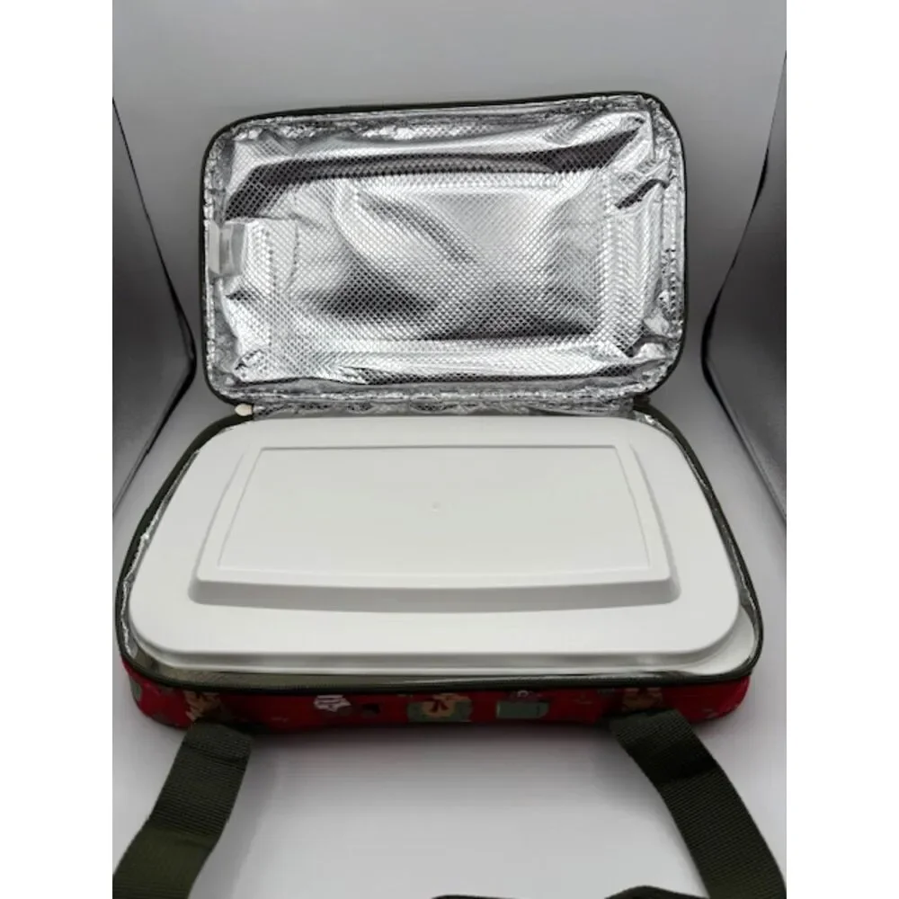 Joyland Bake & Take 3-PC Casserole Dish Holiday Insulated Dogs Bag 2.3QT READ